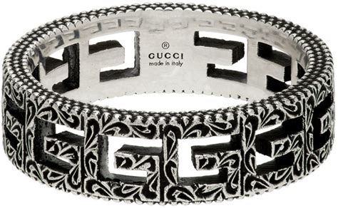 gucci silver square g ring